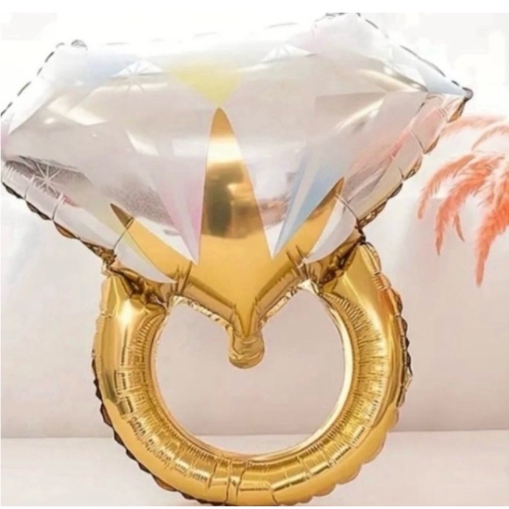 Gold and Silver Diamond Ring Balloon